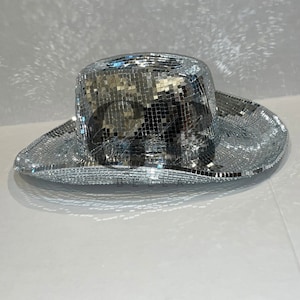 Disco Ball Hat, Mirror Hat, Handmade mirror hat, disco hat