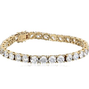 14k Yellow Gold Plated CZ Tennis Bracelet, Gold Cubic Zirconia Tennis Bracelet Platinum Plated Rose Gold Plated gift for mom
