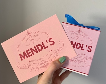 Mendl's Candle, Grand Budapest Hotel Inspired, Soy Wax & Postcard