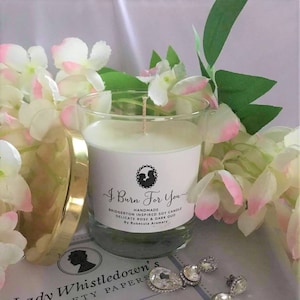 Bridgerton inspired fragranced Soy Wax Vegan Candle,  Regency, daphne, valentines