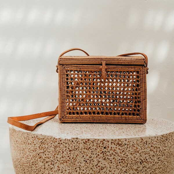 Rattan Crossbody Bag Etsy