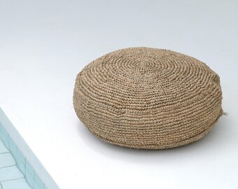 Seagrass Pouf Floor Cushion - Decorative cushion, Pillow cushion, Sofa cushion, Round cushion, Set of 2