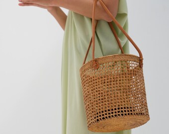 Josephine Rattan Bucket Bag