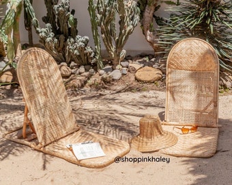 Solona Handcrafted Rattan Foldable Beach Chair - Foldable pool chair, deckchair, Portable beach chair, Hotel beach chair, Patio Chairs
