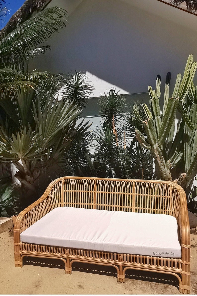 The Pismo Rattan Sofa Couch Ready to Ship Etsy