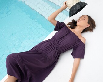 Abbinare Vestito Color Melanzana ASOS DESIGN Vestito Lungo Con