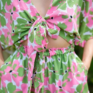 Aubrey Floral Wrap Top and Shorts Matching Set in Pink Garden image 3