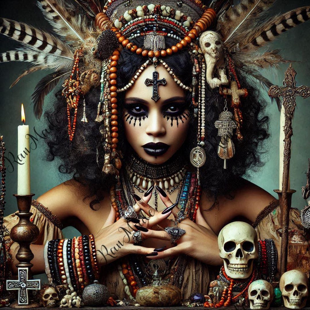 Marie Laveau Voodoo Priestess Art Print: Nubian Queen Graphic (digital ...