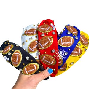 Personalized Football Headband, KC Chiefs, Jeweled Knot Headband, Mizzou Football Headband, Gameday Accessories, Football Accessories, MIZ