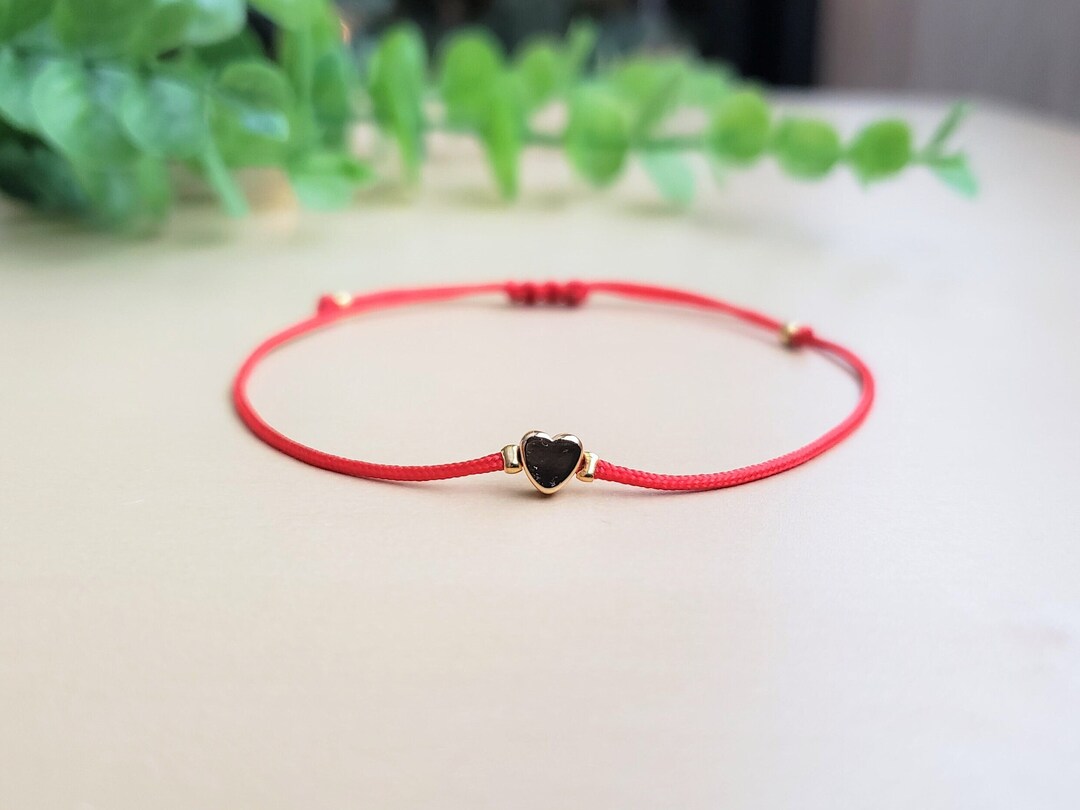 Gold Plated Heart String Bracelet Valentines Bracelet Etsy Canada