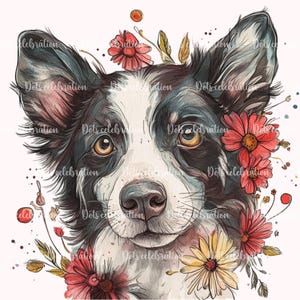 Whimsical Dog Clipart, 10 Dog Illustrations PNG, Quirky Dogs Art, Scrapbooking, Invitations, Junk Journal Art, Digital Download, Stickers
