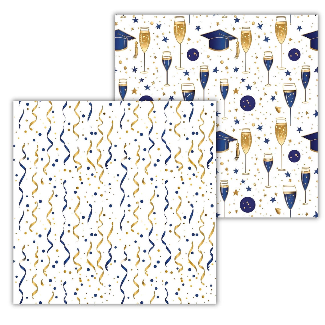 Graduation Digital Paper, Blue and Gold Graduation, Class of 2026 ...