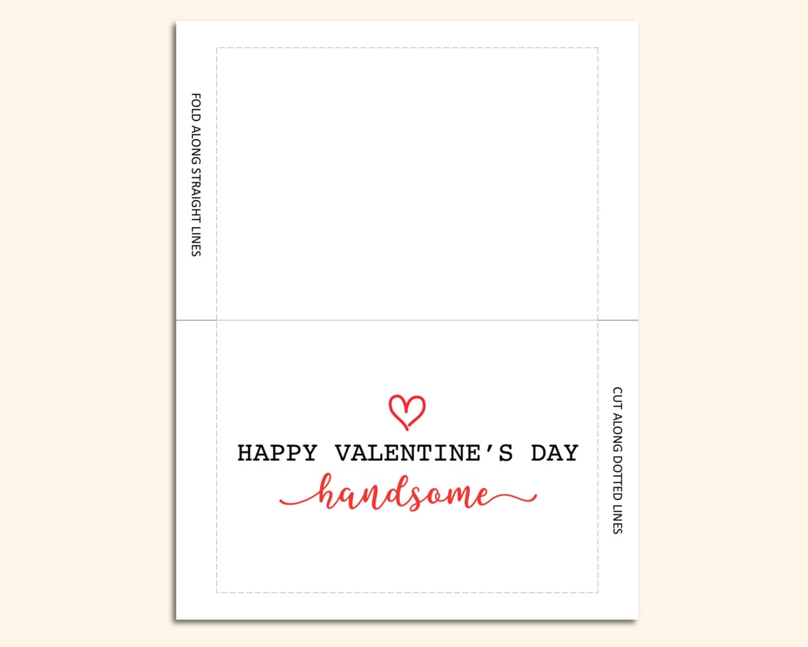 Valentines Card for Him Printable Happy Valentine's Day | Etsy