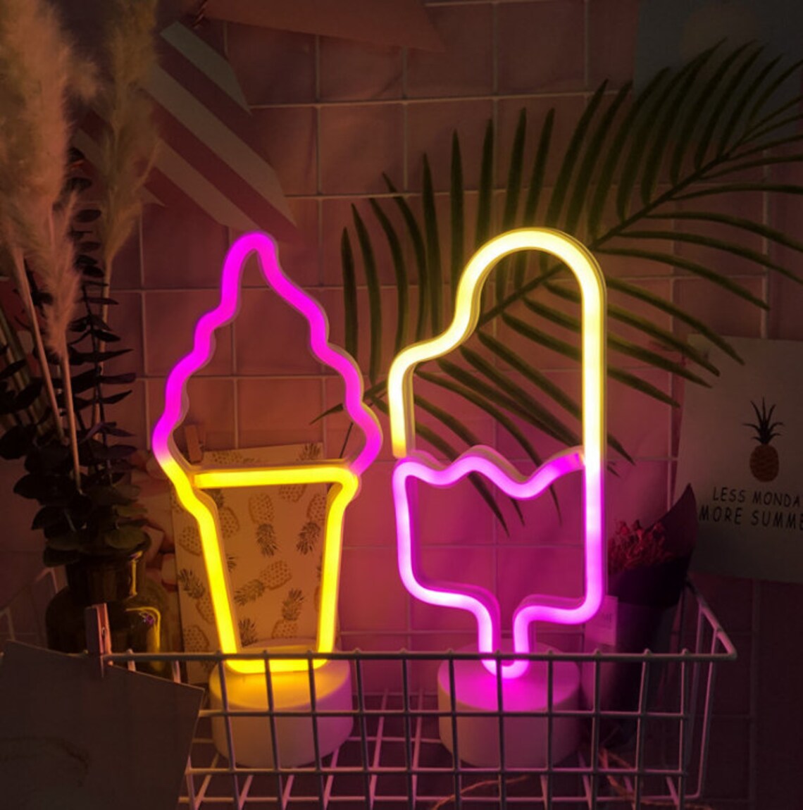LED Ice Cream Neon Light Ice Cream Neon Led Sign Ice Cream Etsy