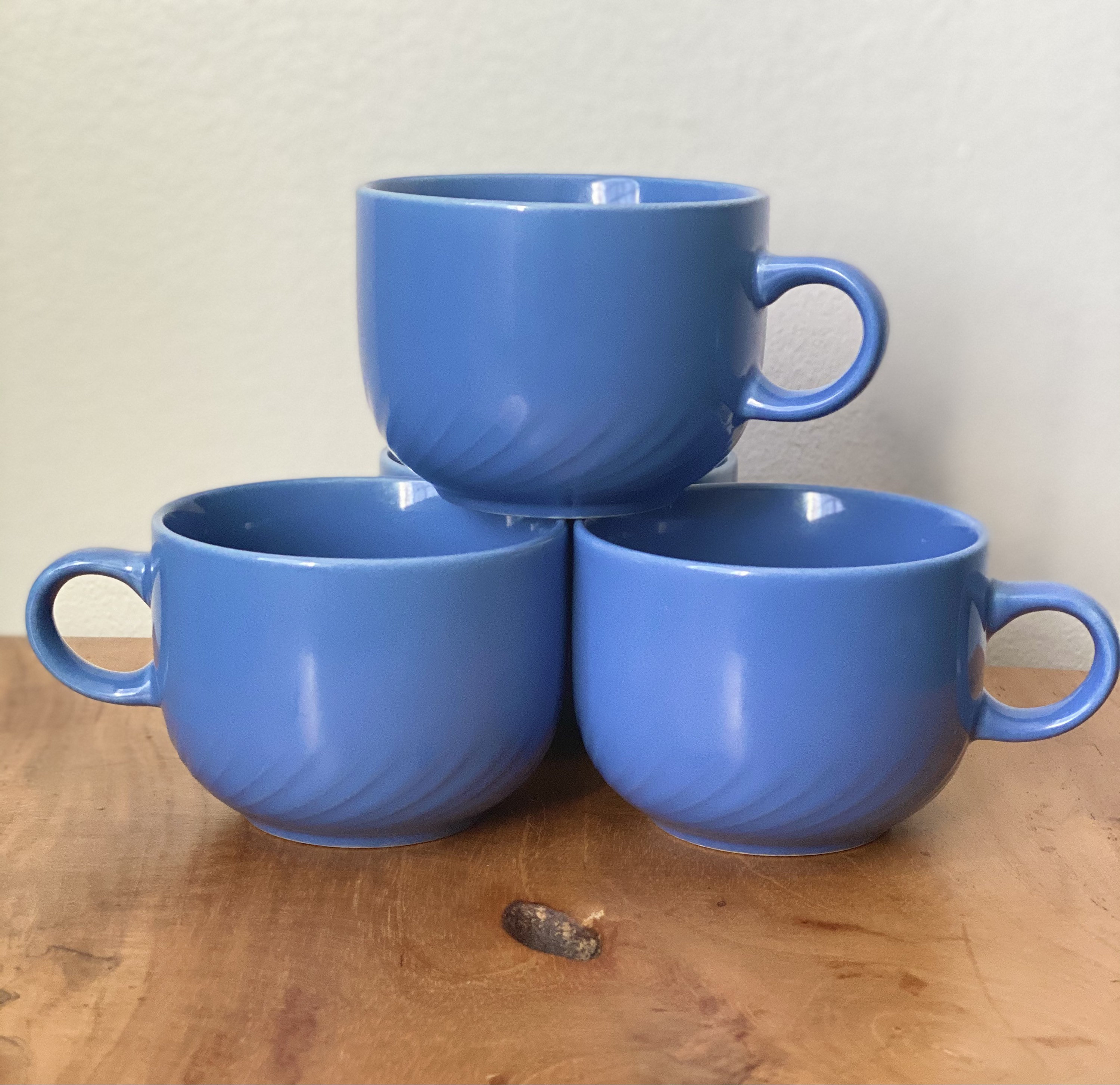 Vintage Blue MugsSet of 4 Etsy