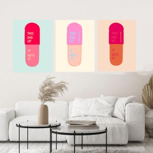 Pill Art Gallery Wall Art Prints | Digital Download