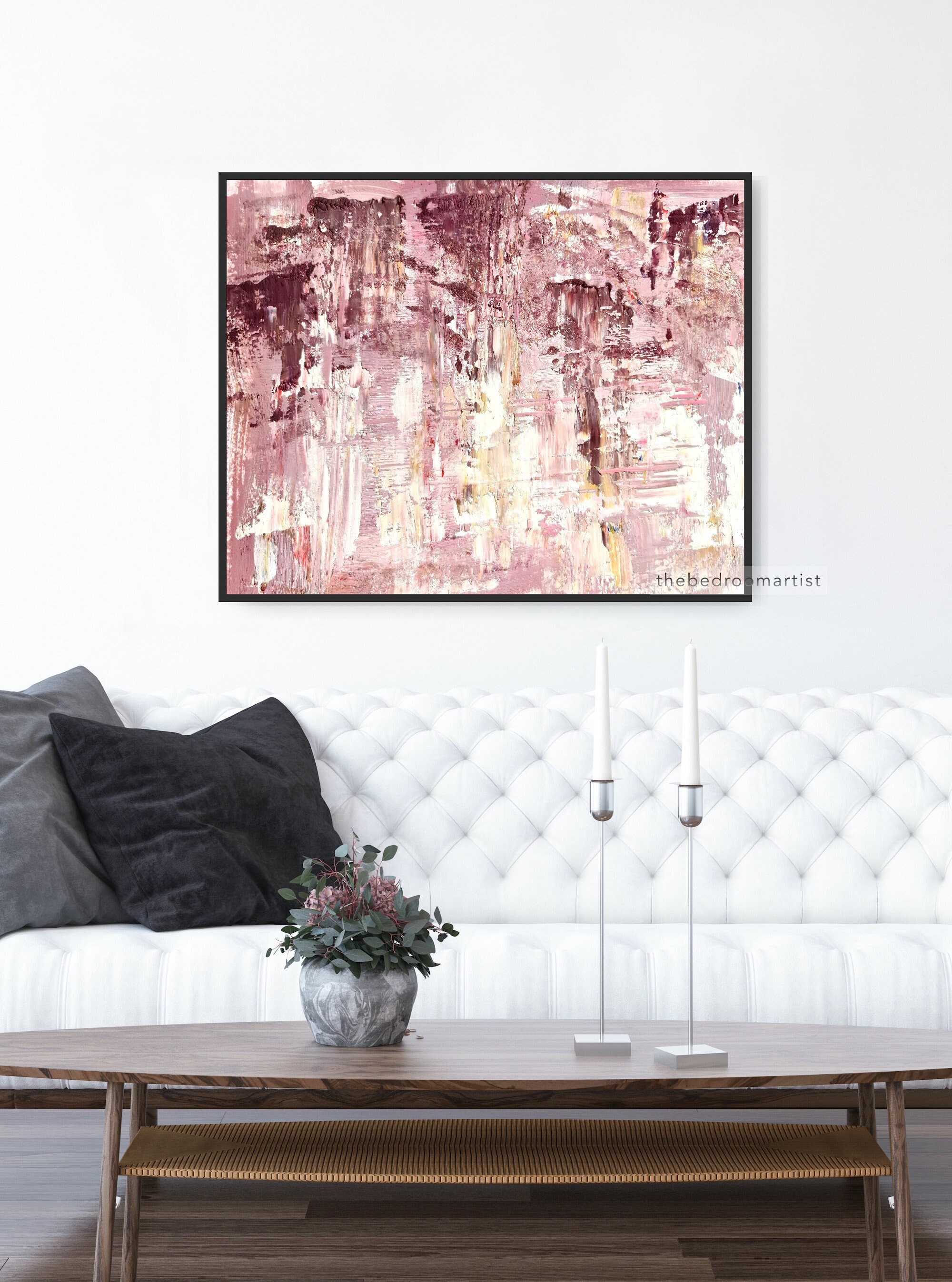 Purple Textured Abstract Large Wall Art Contemporary Art Etsy UK