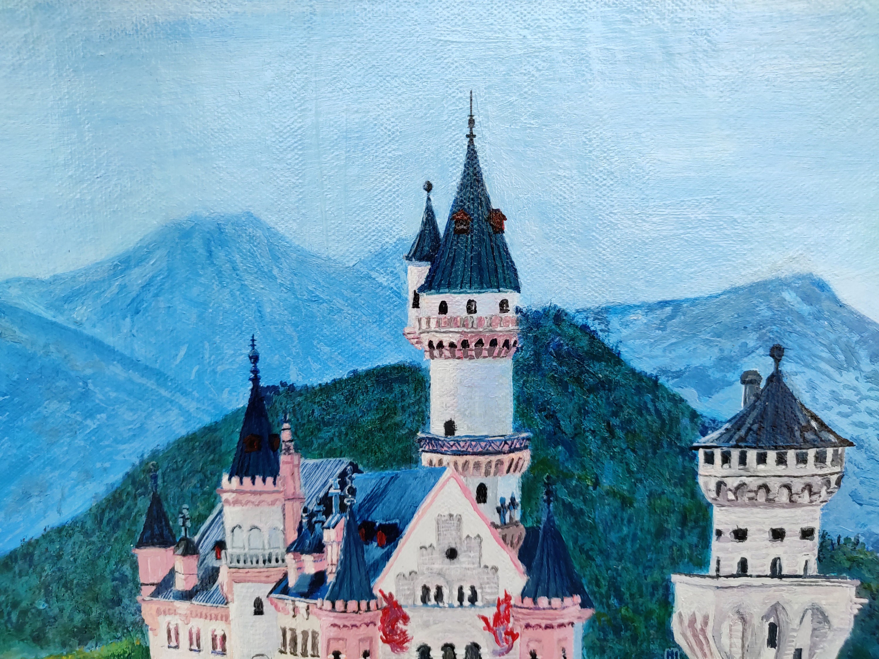Instant Download Printable Art, Painting of Neuschwanstein Castle ...