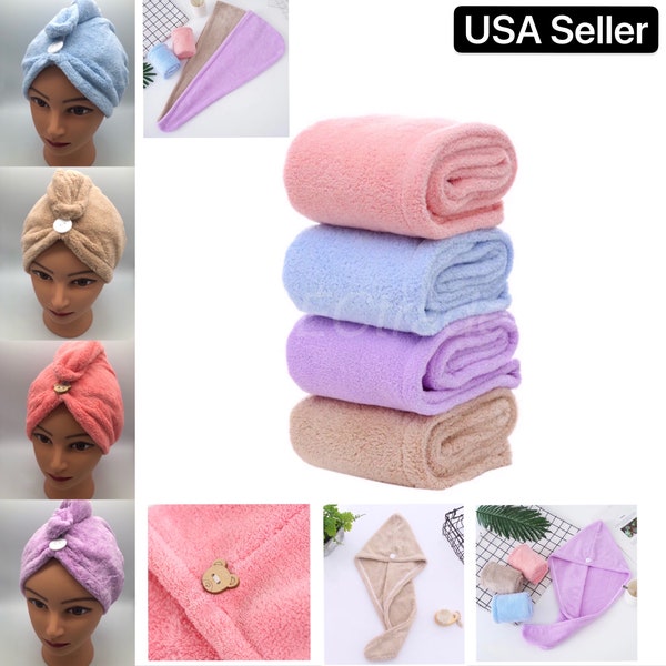 Magic Quick Hair Drying Cap, Turban Twist Wrap Soft Towel