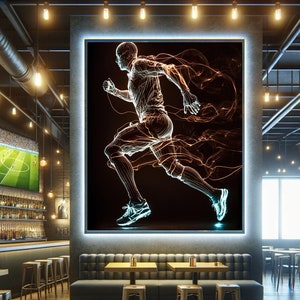 Dynamic Runner Light Art ,Athletic Decor,  Digital Download ,Digital Print ,Inspiring Sports Digital Canvas