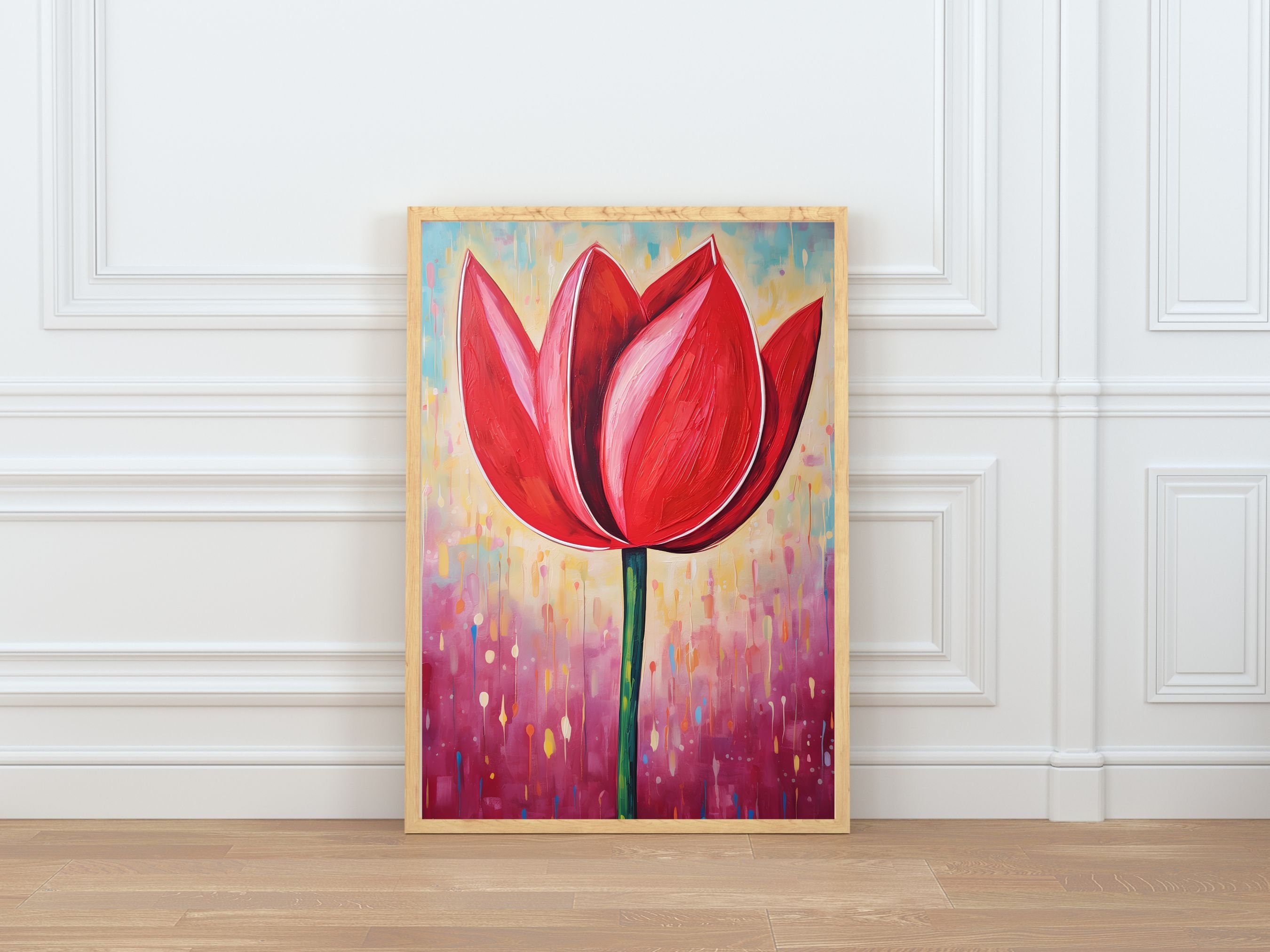 油絵 赤いチューリップ 油絵 赤いチューリップ 油絵 赤いチューリップ