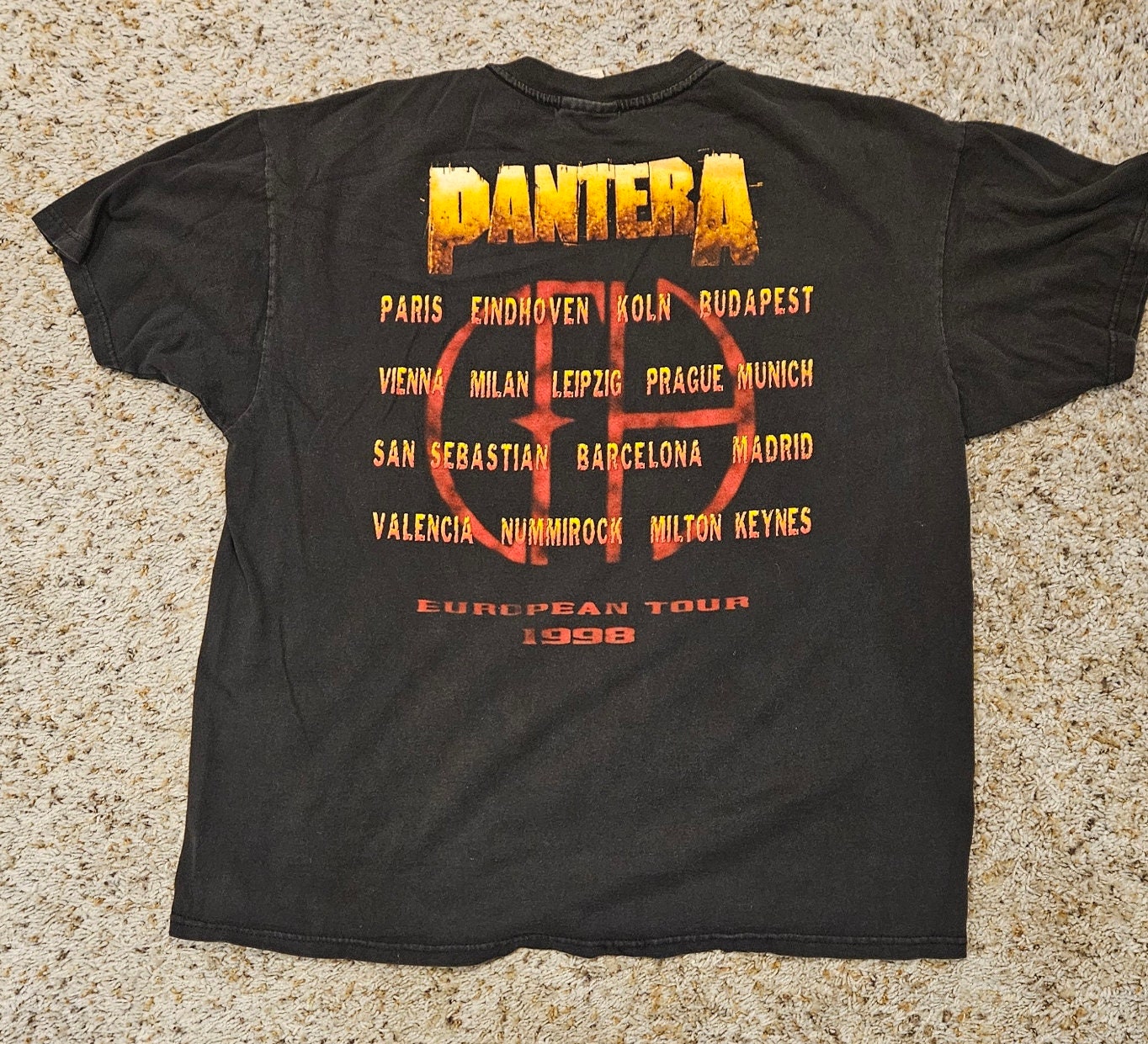 PANTERA EUROPEAN TOUR 1998 Tシャツ XL Pantera T-Shirt 