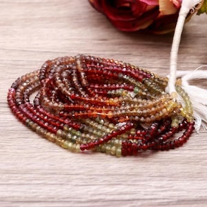 AAA+ Tundra Sapphire Faceted Rondelle Beads: Multi-Color, 4mm, 13-inch Strand