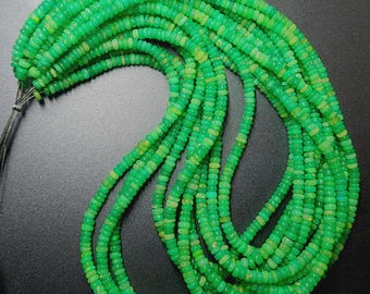 Naturalny zielony ogień etiopski opal gładki Rondelle koraliki Strand jakość AAA +