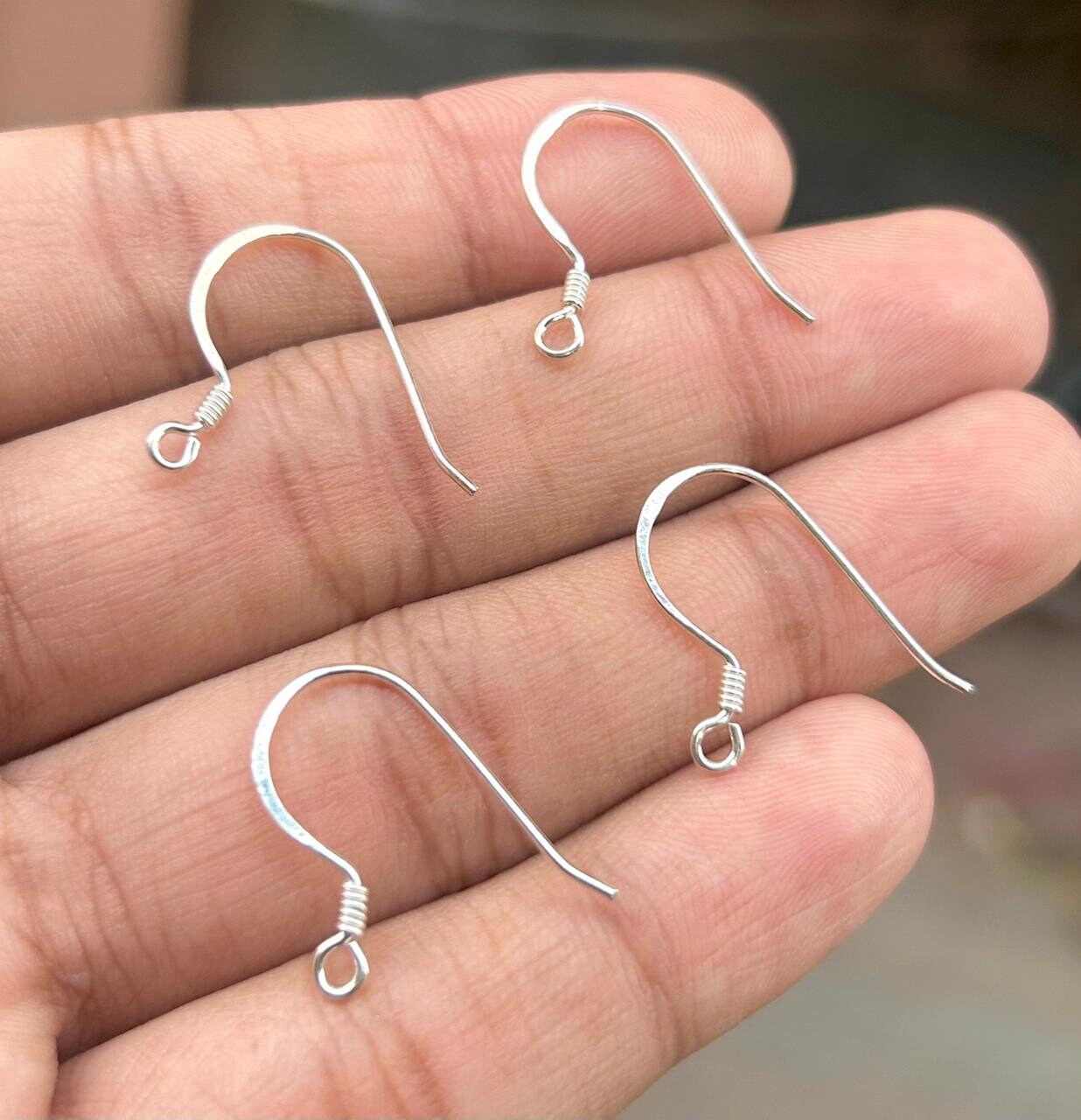 40pcs Gold Silver Earring Hooks Wholesale Ear Wires Stainless Steel Dangle  Drop Earrings Nickel Free Ear Hooks 