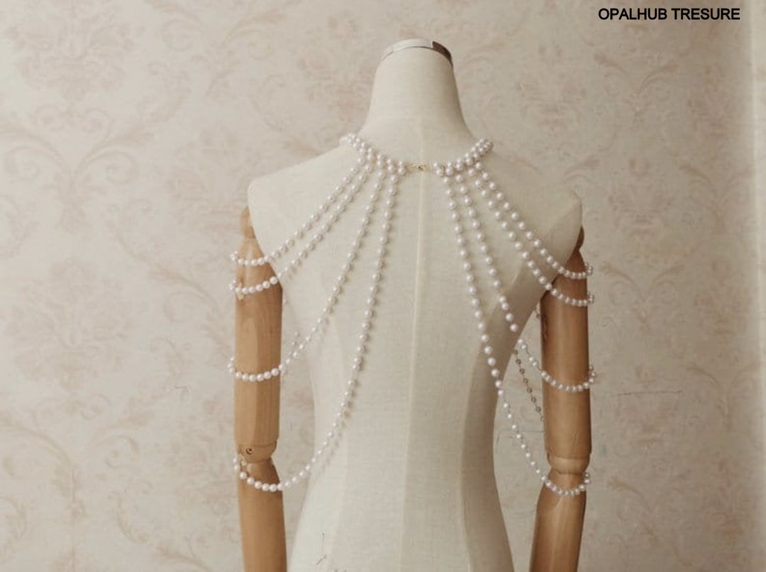 Unique Pearl Bra Body Chain Pearl Vest Pearl Necklace Suit Etsy