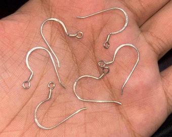 Perlin 10 Paar Ohrhaken Aus Edelstahl 304 – Fischhaken-Ösen 20 Mm, Silber, Für Schmuckherstellung