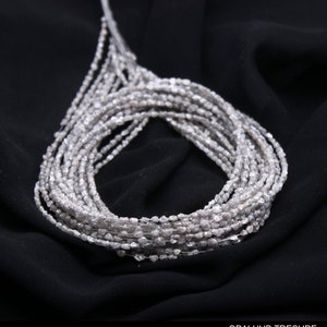 Perline grezze di diamante grigio AAA • Pepite di diamante • Perline non tagliate di diamante grigio da 2-2,5 mm • Filo di perline di diamante senza conflitti