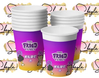 Proud Family Gender Reveal Cup Template