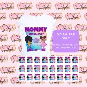 Proud Family 3 Gender Reveal Shirt Template - DIGITAL FILE ONLY