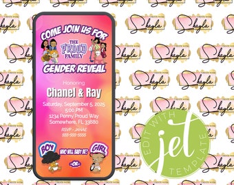 Proud Family Gender Reveal Digital Invite