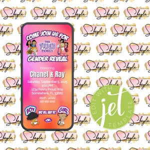 Proud Family Gender Reveal Digital Invite