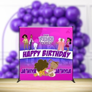 Proud Family Birthday Banner Backdrop CUSTOM | Twins Birthday Party Banner | Bebe or Cece Twins|