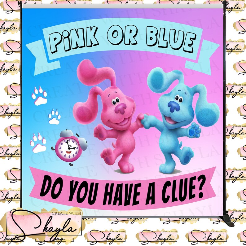Blues Clues Gender Reveal Backdrop Etsy UK