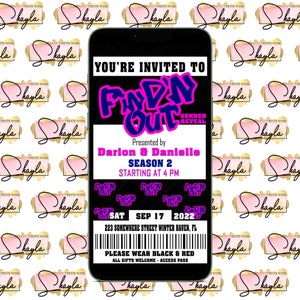 Find'N Out Gender Reveal Custom Invitation - DIGITAL