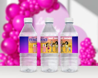 Proud Family Baby Shower Water Bottle Label | Bebe Cece Penny Proud | Proud Family Decorations | Instant Download Editable Template 101