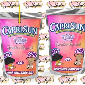 Proud Family Gender Reveal Capri Sun Label - DIGITAL FILE ONLY
