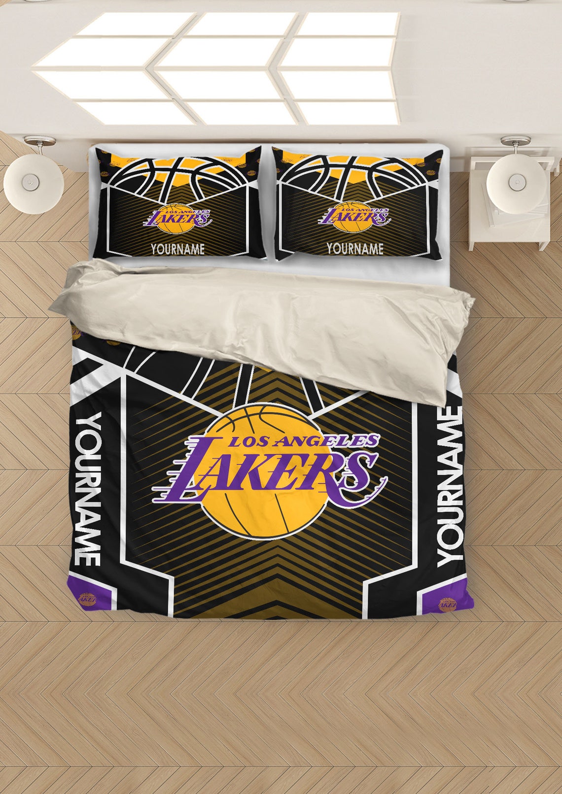 Customize Los Angeles Lakers bedding set NBA Style Basketball Etsy