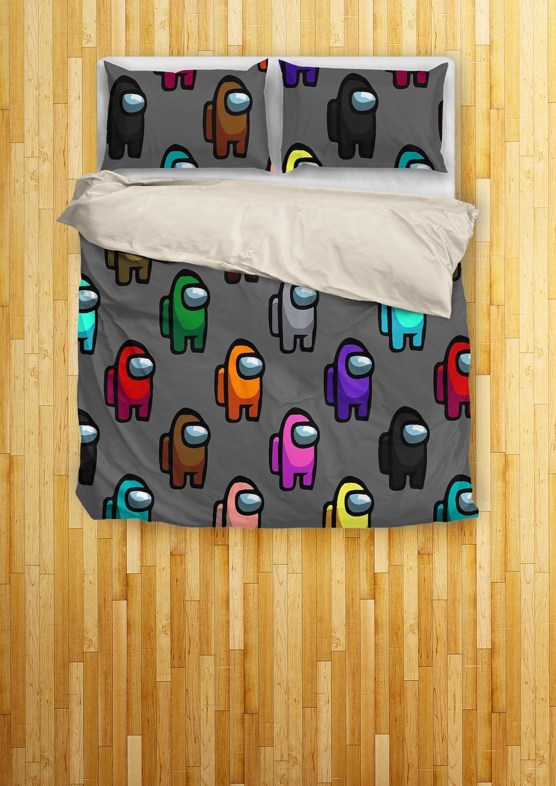 Among Us Bed Pattern Bed Throw Easy Make Sewing Bedding Set Etsy