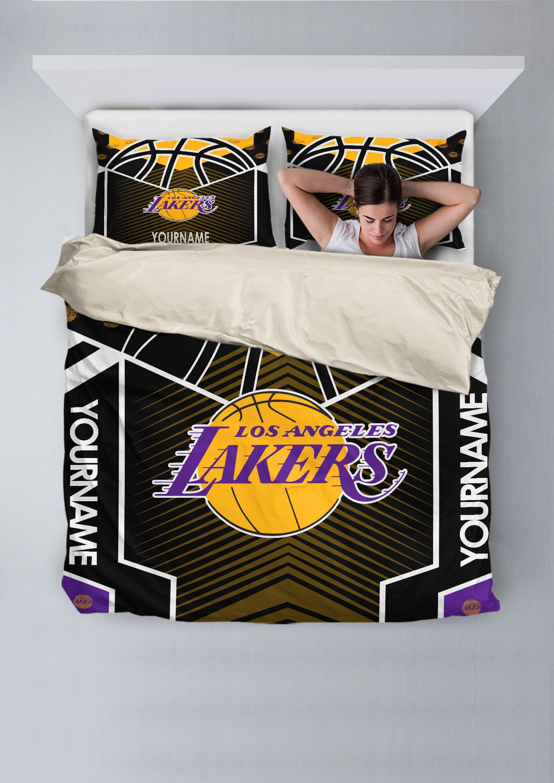 Customize Los Angeles Lakers bedding set NBA Style Basketball Etsy