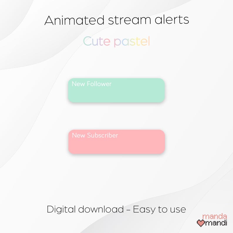 Animated Stream Alerts | Cute Pastel | 6x Twitch Alerts | 6x Stream ...