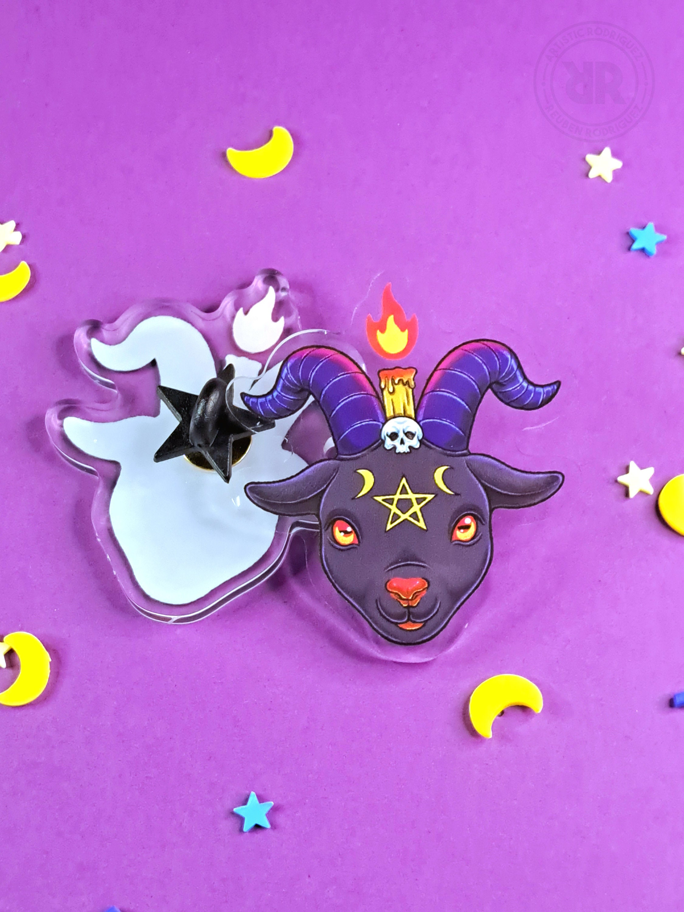 Gyat Pin Baphomet Goat Acrylic Pin Devilish Pin Hell Cute Animal - Etsy