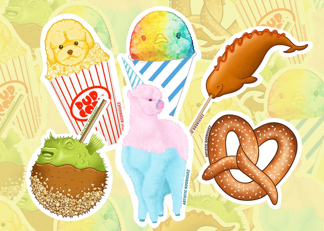 Carnival Snacks Sticker Pack Sweets Food Cute Stickers - Etsy