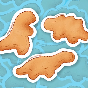 Paquete de pegatinas Dino Nuggets / Dinosaurio / Comida / Pegatinas / Nuggets / Calcomanía