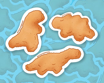 d'autocollants Dino Nuggets | Dinosaure | Alimentation |Autocollants | Pépites| Sticker