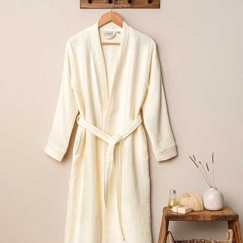 Turkish Muslin Bathrobe I Turkish Towel shops Robe | Turkish Cotton Kimono Robe I Peshtemal Robe I Muslin Bathrobe I Spa Robe Cotton I Bridesmaid